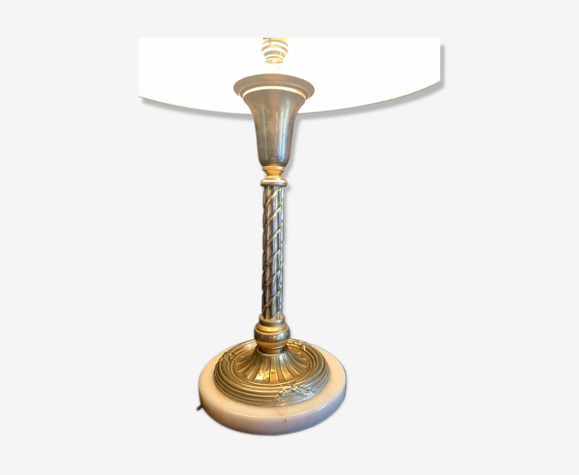 Pied de lampe à poser onyx et laiton