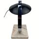 Midcentury chrome desk or table lamp, pink marble base