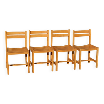 4 chaises bois de style scandinave André Sornay - dlg de Regain / Perriand