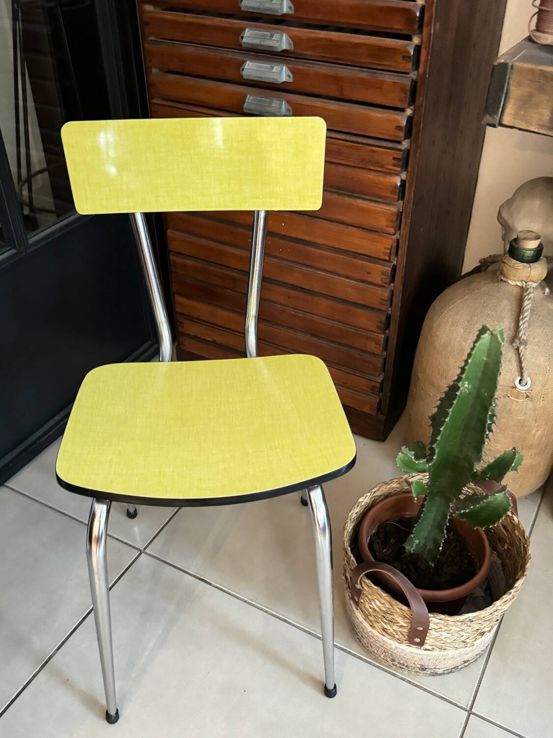 Vintage Yellow Formica Chair