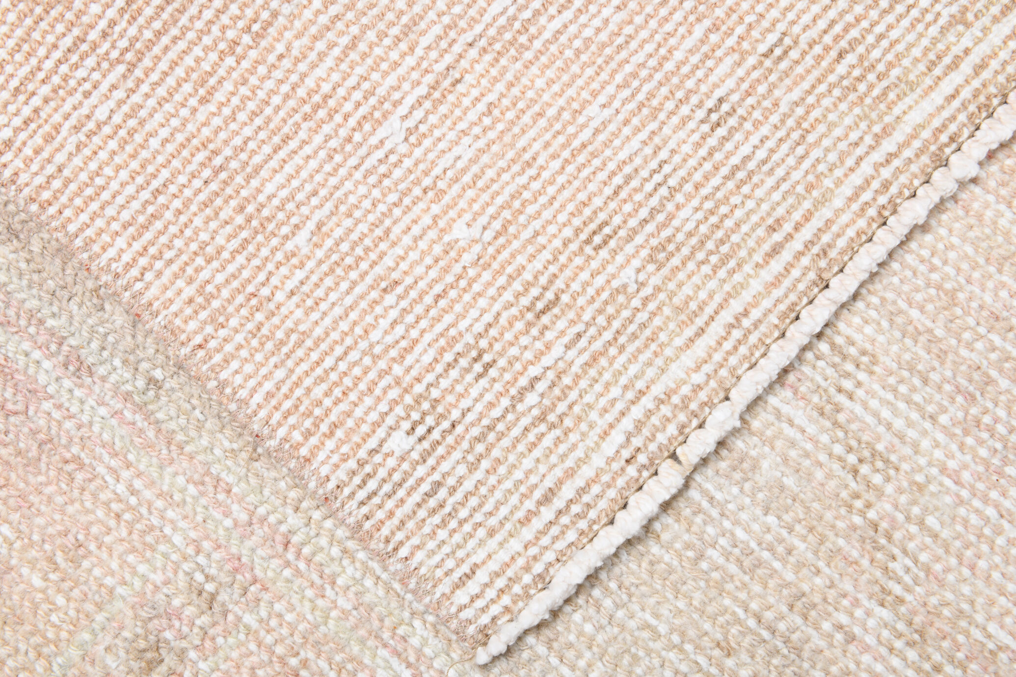 Dusty beige handmade runner rug