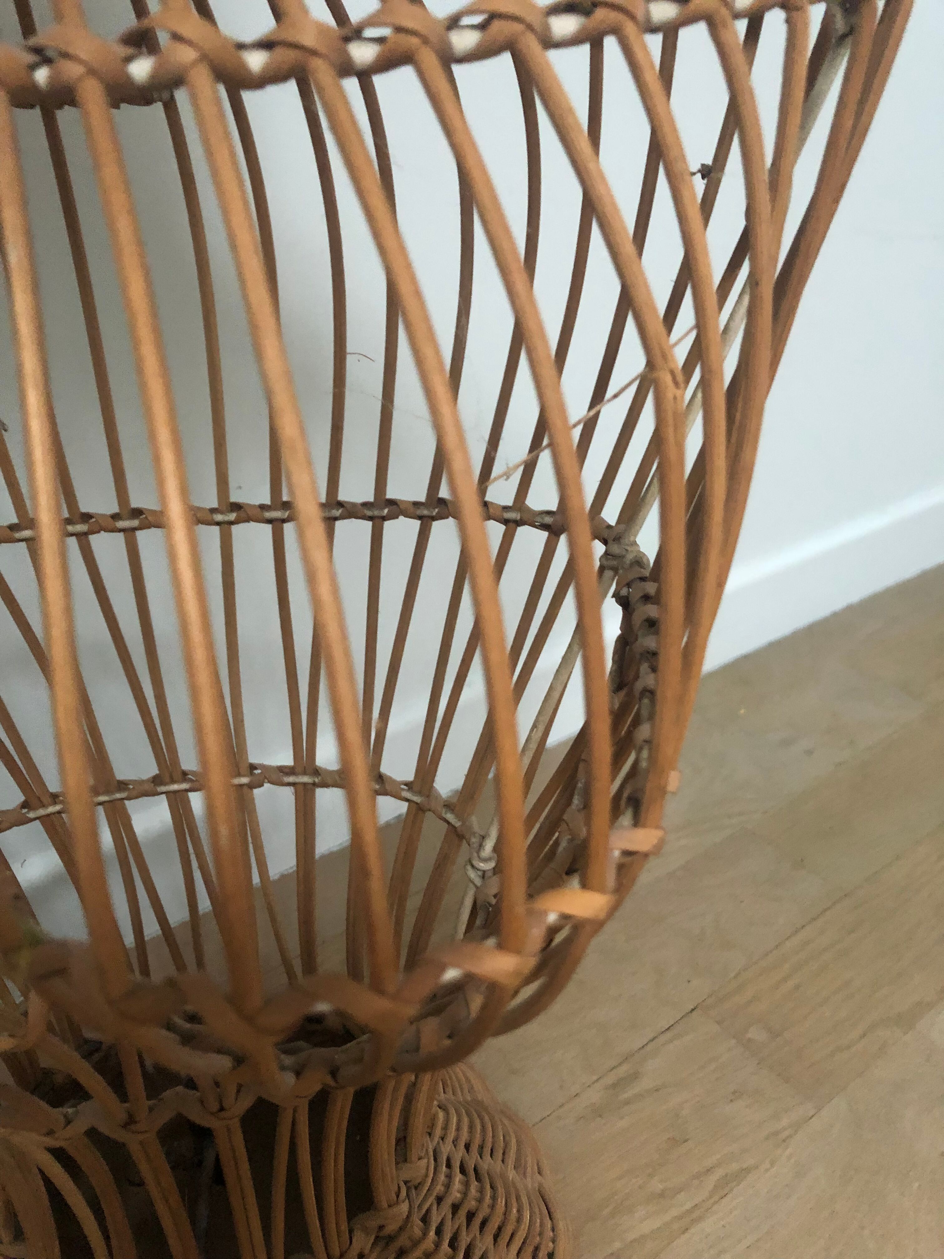 Wicker rattan bust mannequin