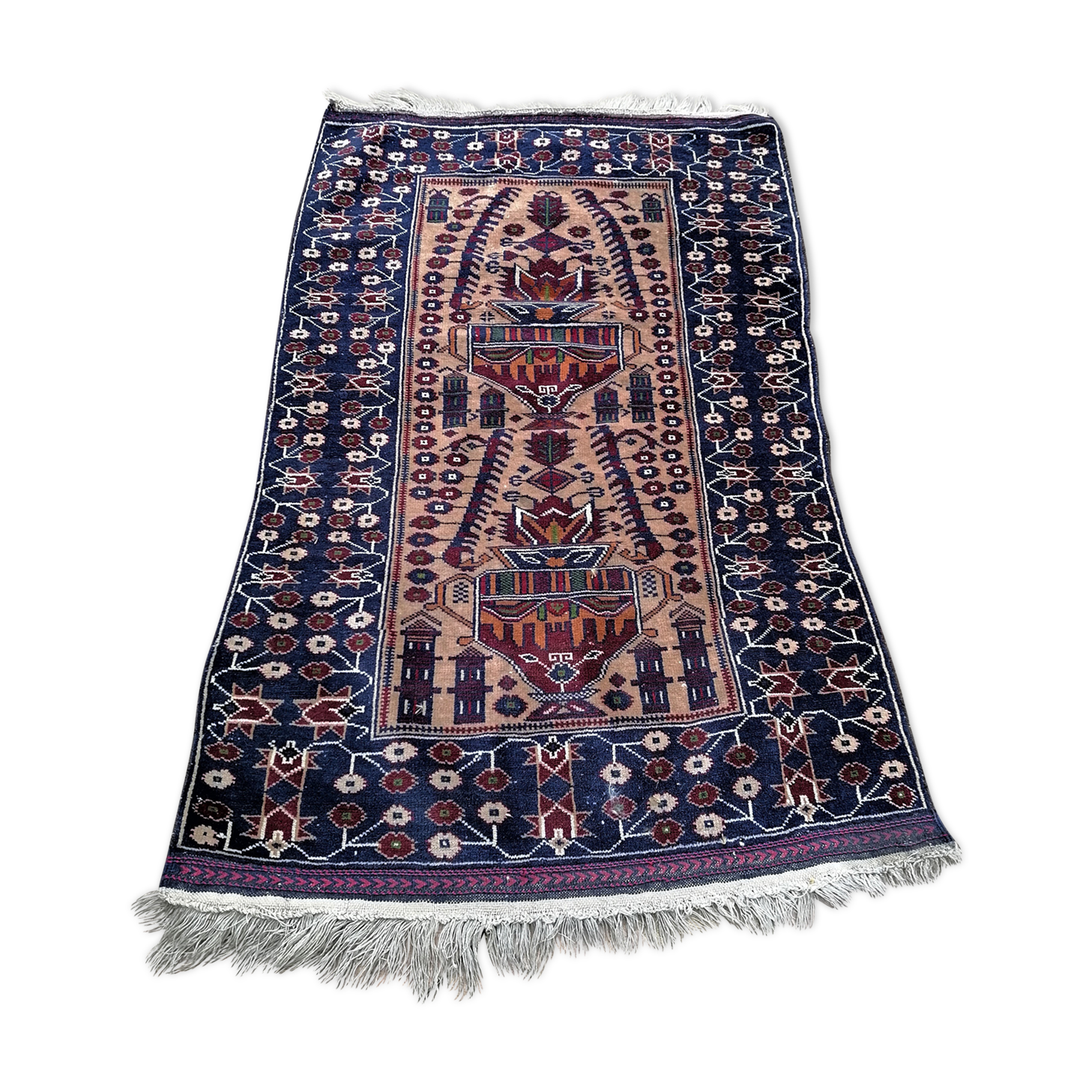 Ancient oriental carpet early 20th century 140 x 89cm