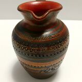 Handmade Brown Lacquered Earthenware Pitcher by Aldo Londi for Bitossi