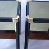 Pair of black and gold side tables Romeo Rega