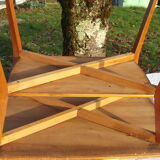 Coffee table rectangular double wooden tray