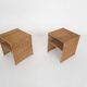 Set of two wicker bed side tables, France 1960's