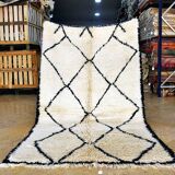 Berber carpet Beni Ouarain white 230 x 140 cm
