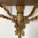 baroque shelf in wood and bronze ribbon