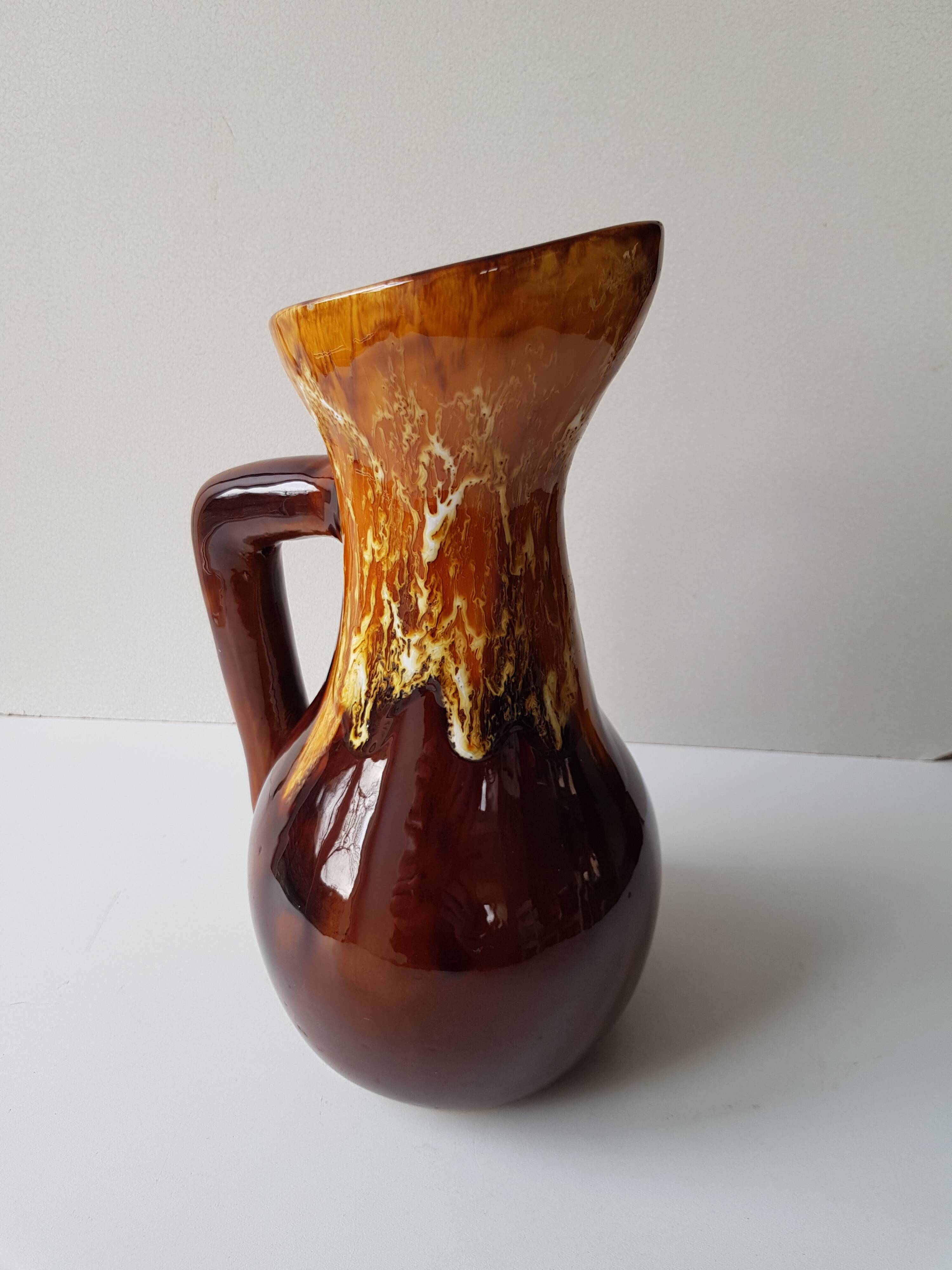 Grand Pichet Vase en céramique hauteur 29cm - style vallauris - années 60
