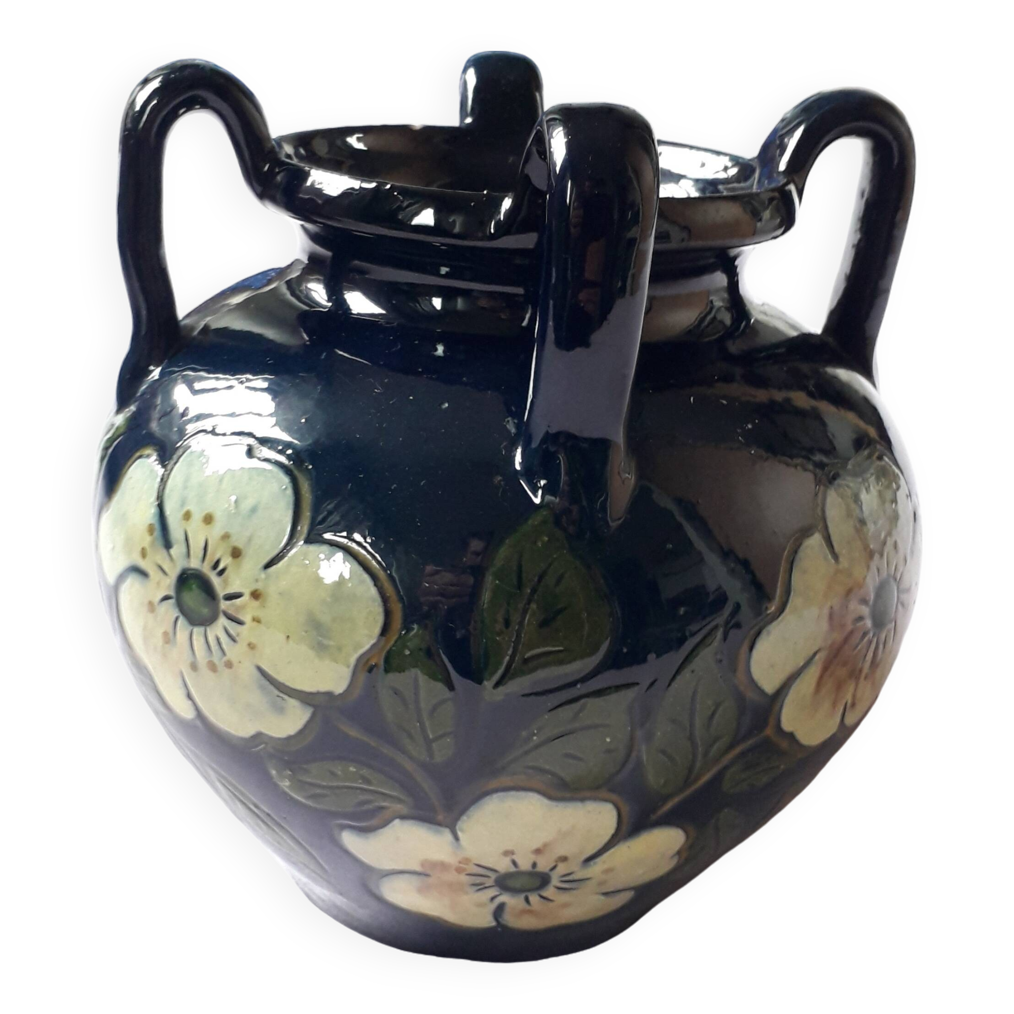 Antique art nouveau vase with floral decoration