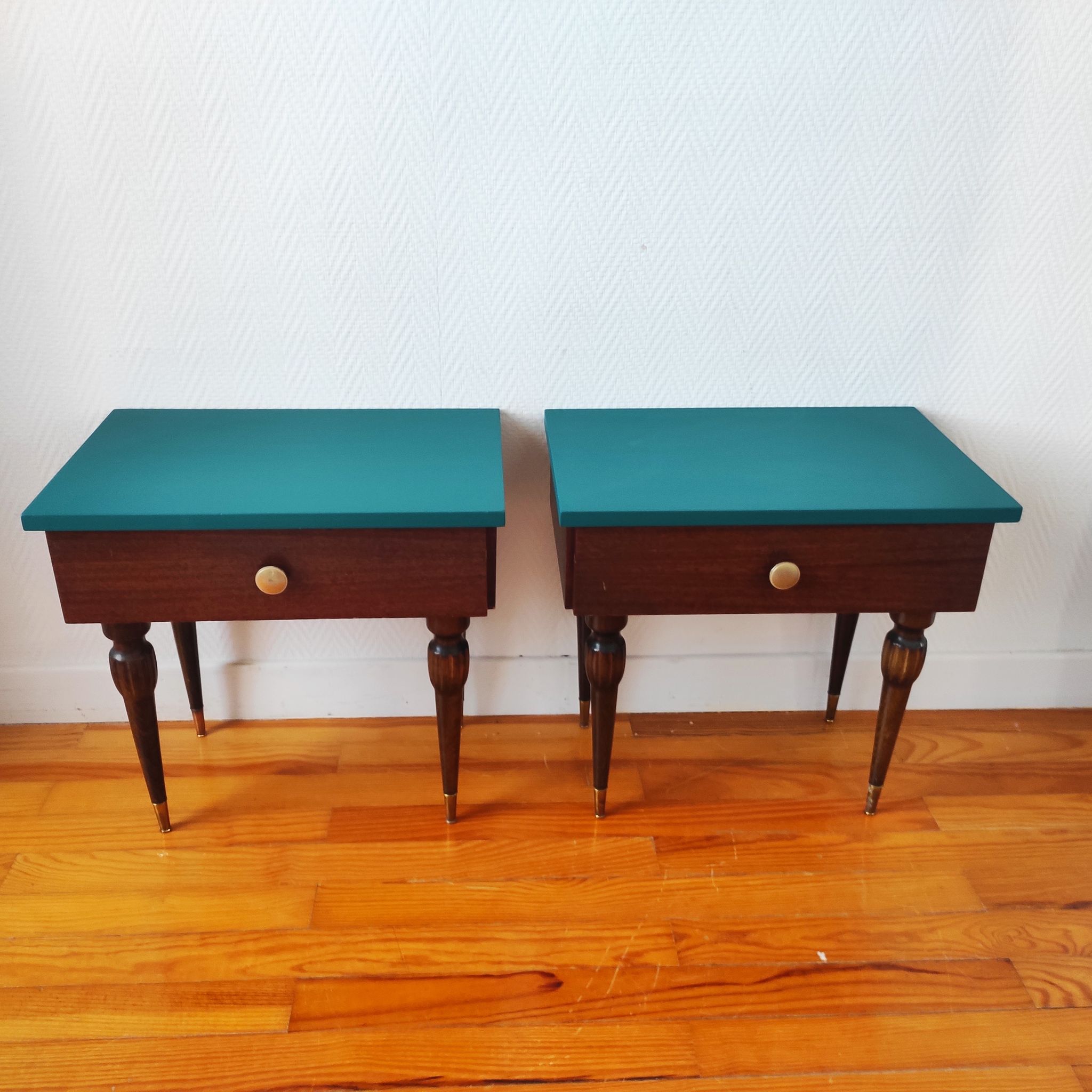Paire de tables chevet vintage