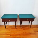 Paire de tables chevet vintage