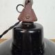 East German Black Enamel Factory Light by LBD Veb Leuchtenbau Dresden, 1950