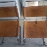 Chairs b33 leather patinated Marcel Breuer