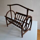 Vintage rattan magazine holder