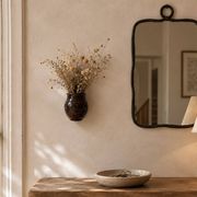 Brown ceramic wall vase by Guy Baudat, 1970s.