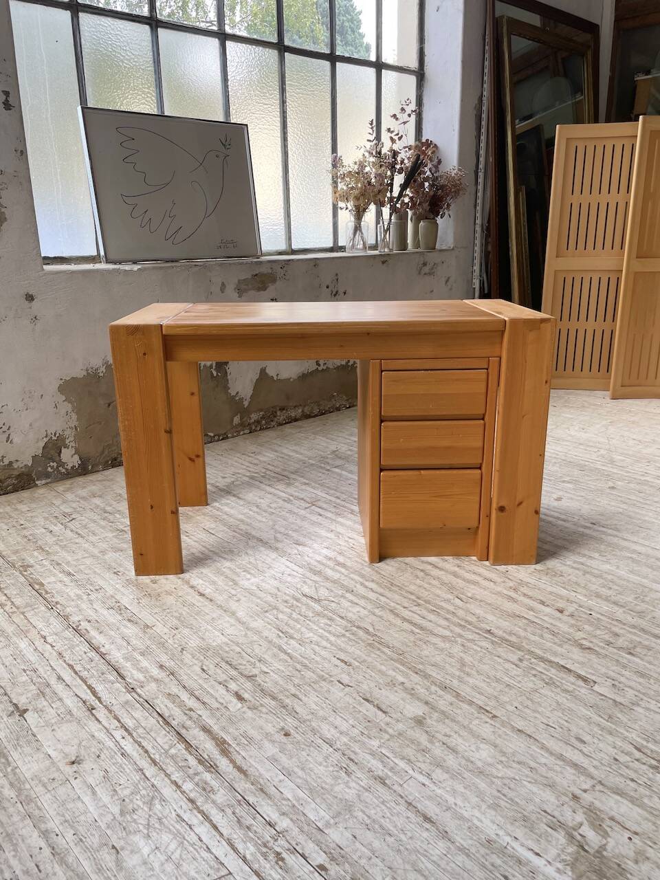 1970s pine desk