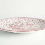 Folk Art Dish with Red Floral Motif by Ilse Claesson for Rörstrand, Sweden 1930