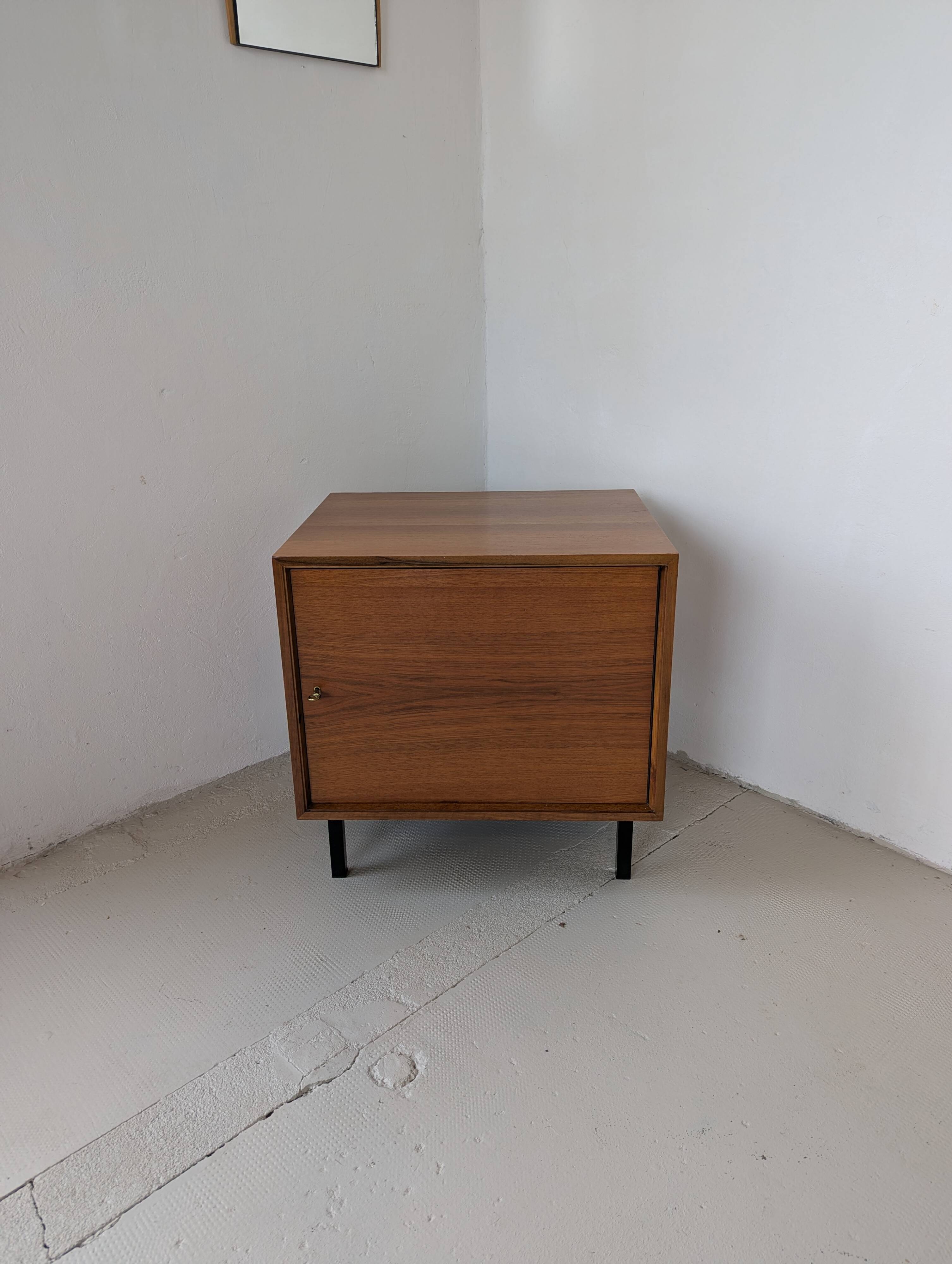 Small wooden and metal side table, 1970s