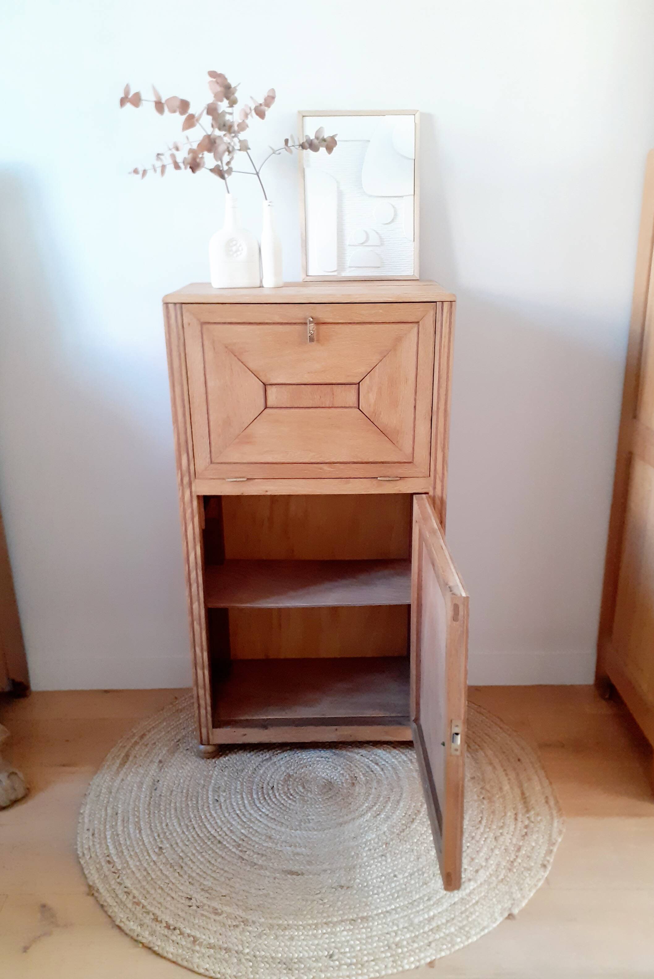 Small solid oak Art Deco sideboard