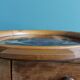 Round Art Deco plate, painted decoration signed, roses
