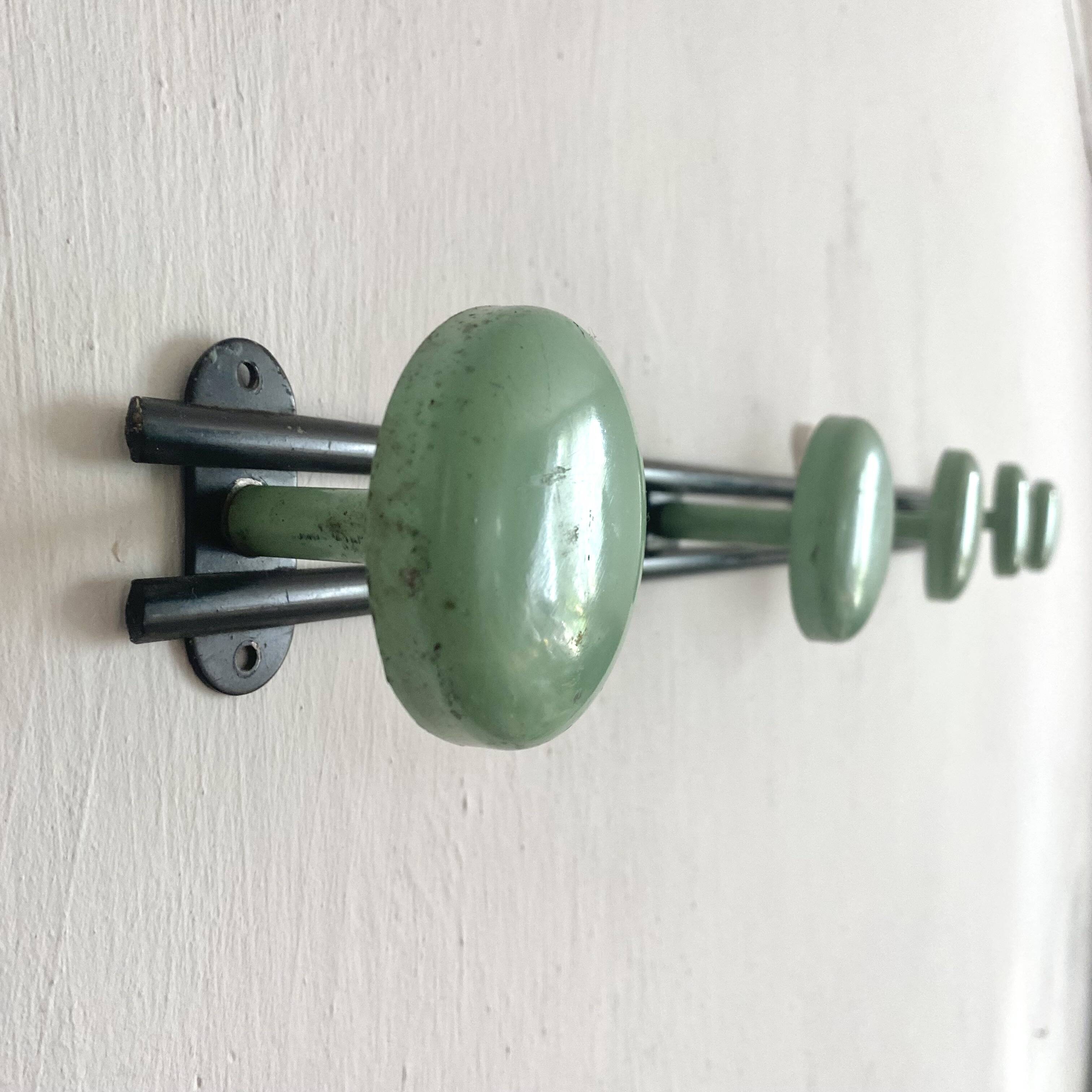 Vintage wall coat rack with 5 hooks