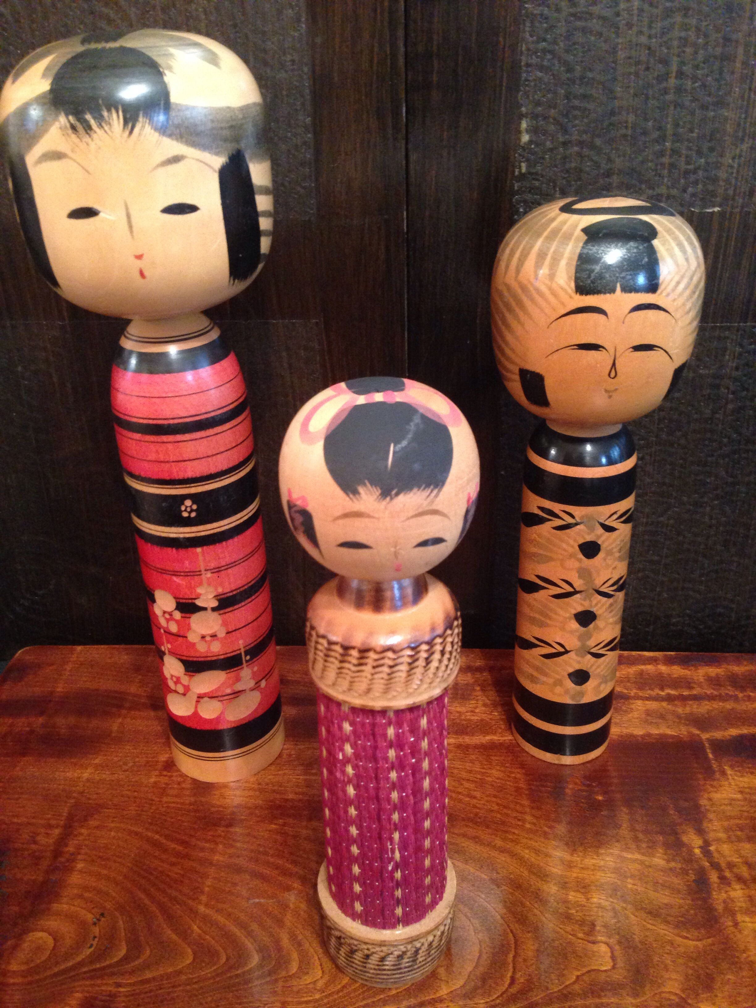 Pack of 3 Japanese Kokeshi