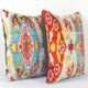 Set of 2 vintage ikat cushion covers 41x41 cm
