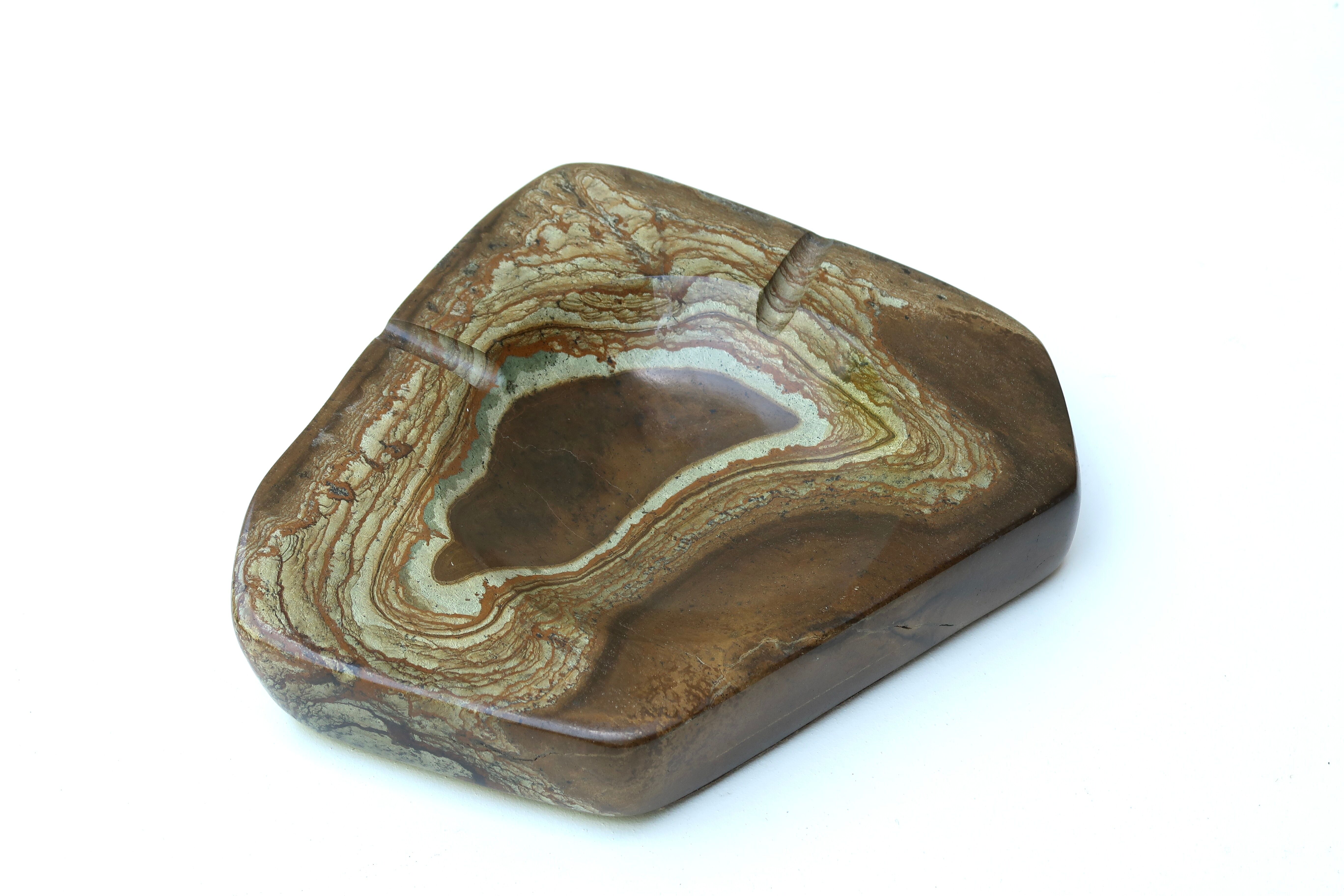 Carved stone ashtray, 70s