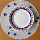 Old cake/mignardise dish on pedestal in Sarreguemines earthenware