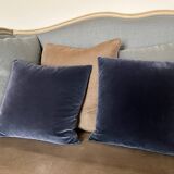 “Mise en demeure” bench in solid beech and velvet, Louis XV style