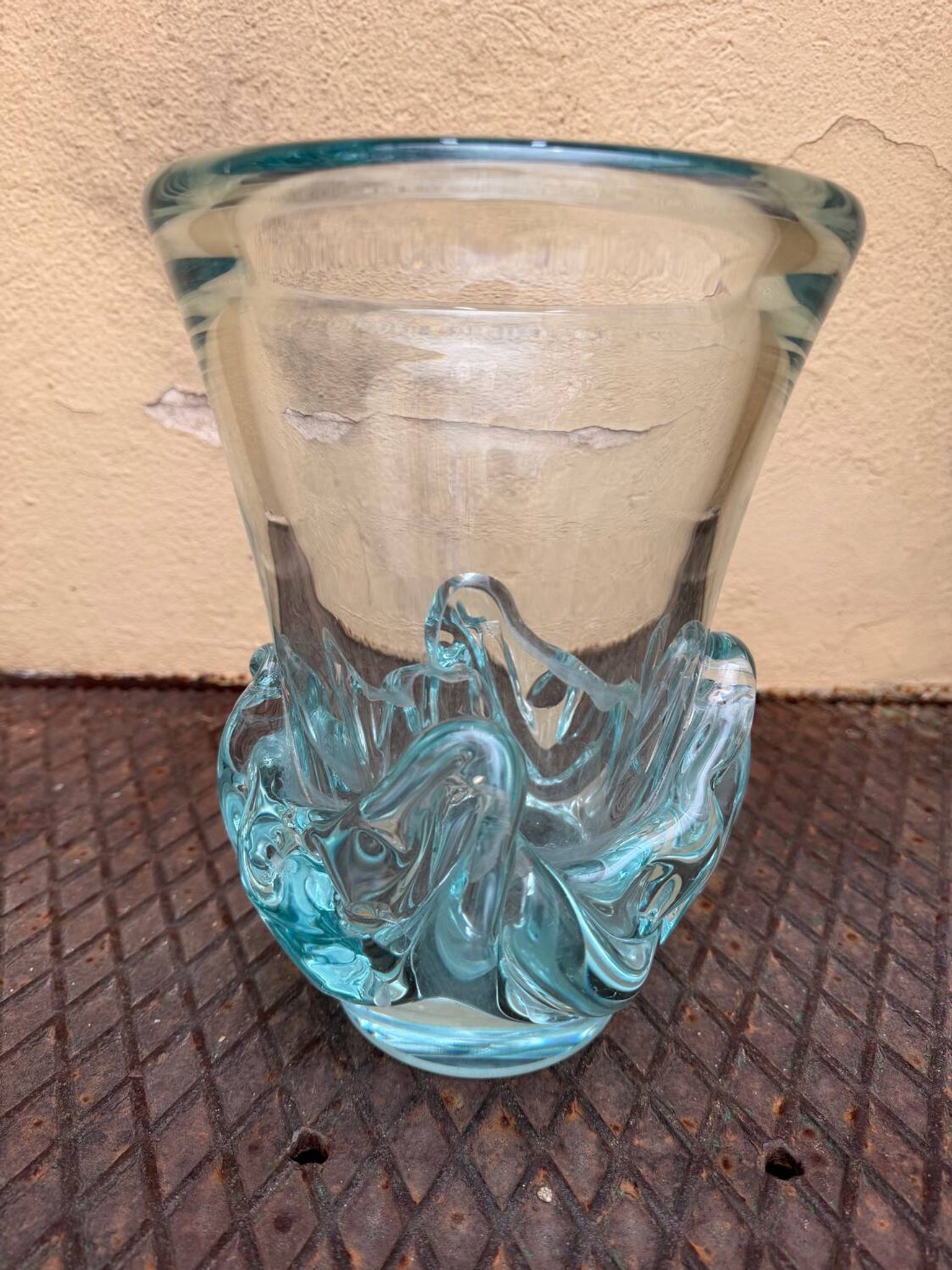Large Daum Nancy vase Lorraine cross blue Sorcy model 1930