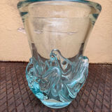 Large Daum Nancy vase Lorraine cross blue Sorcy model 1930