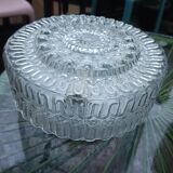 Plafonnier, applique vintage en verre moulé
