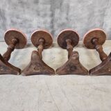 Set of antique stools old pink 1920s