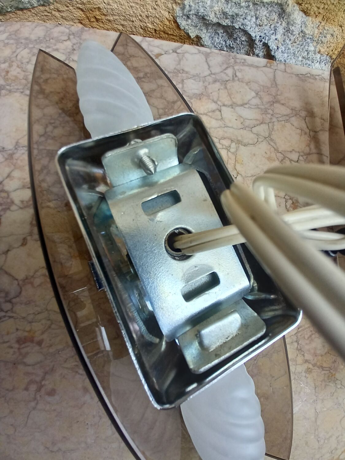 Pair of Veca brand glass wall lights