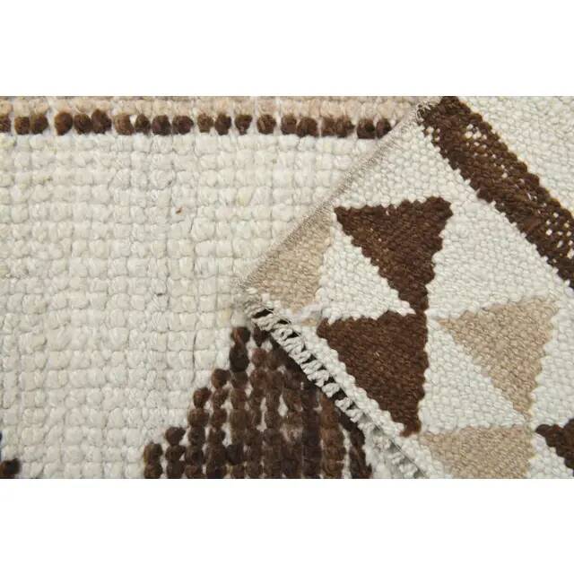 1970s Turkish Hand-Knotted Wool Cotton Beige Runner Rug 112x340