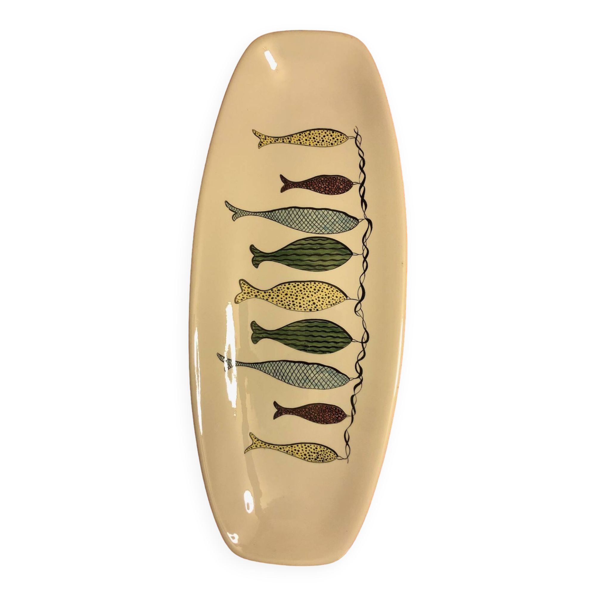 Gien earthenware fish dish
