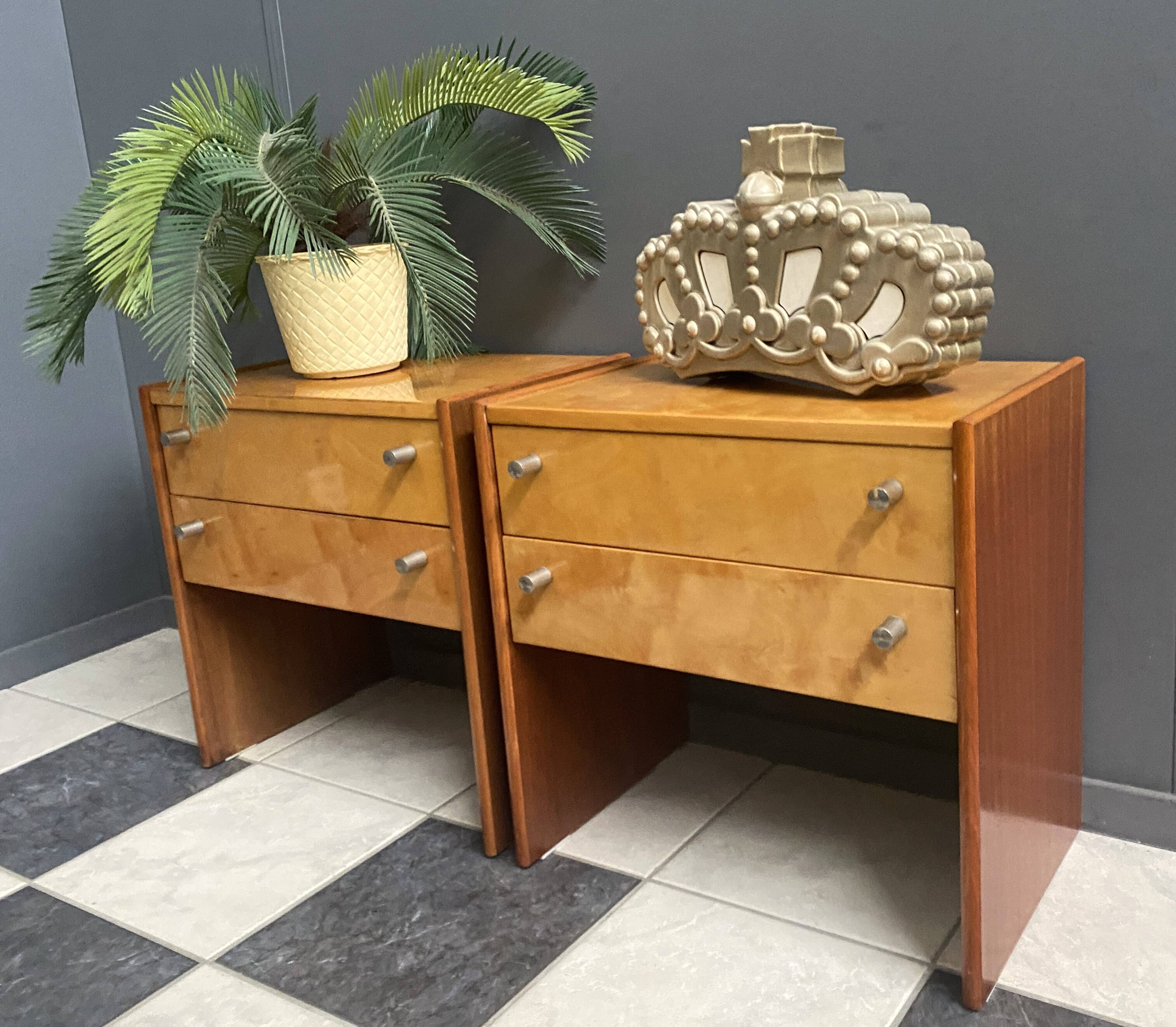 2 Halabala bedside tables, Loznice femina model, 1960