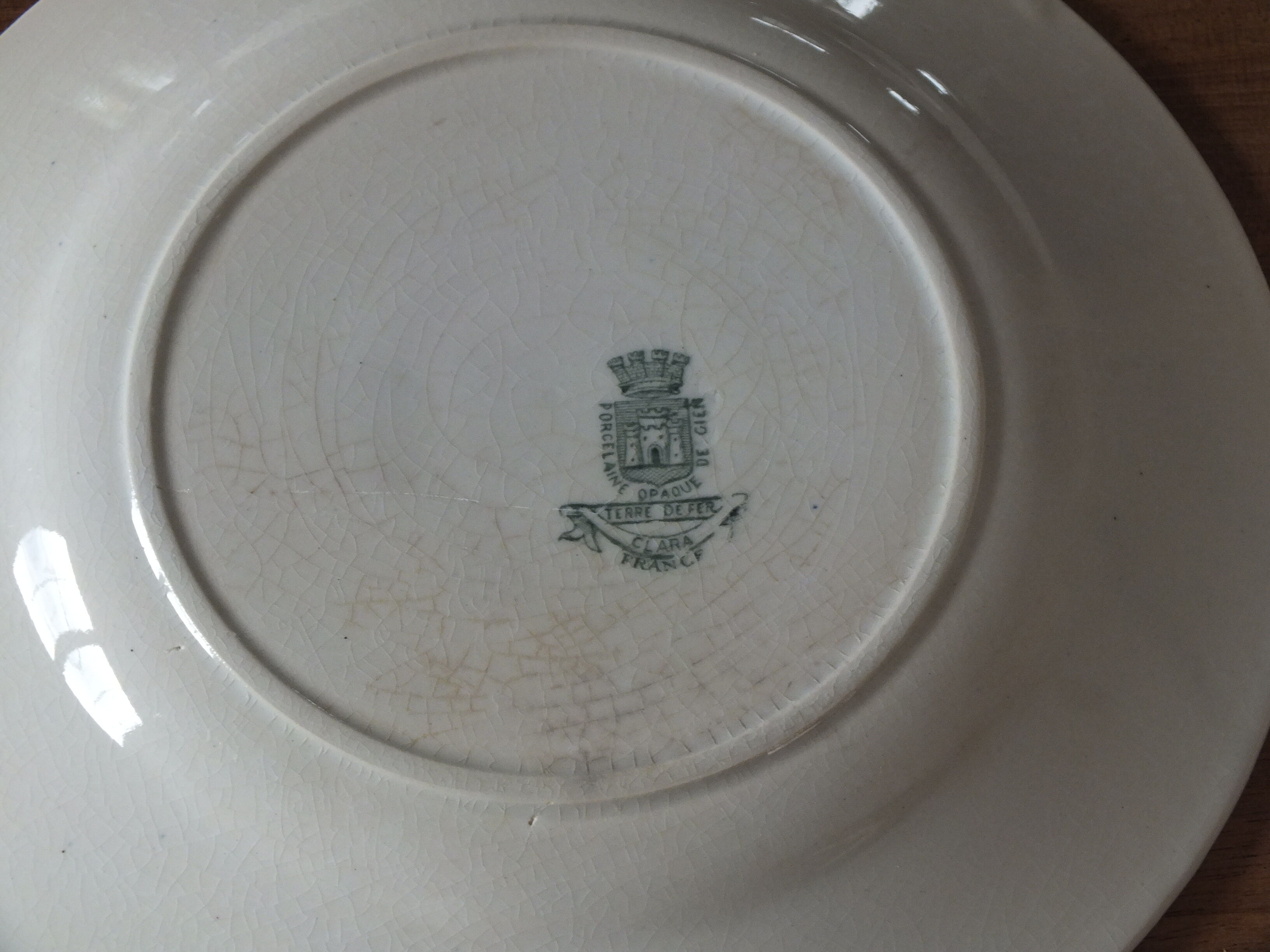 + 9 flat plates in Iron Earth Gien clara service +