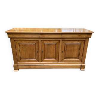 Louis Philippe style sideboard in solid oak, 20th century, 186cm