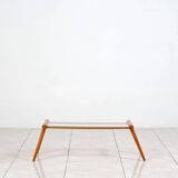 Side table by Max Kment in walnut / glass