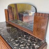 Vintage marble sideboard with mirror from the 1930s