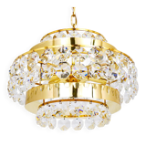Lustre Bakalowits Vienna in gilded brass and diamond crystals, Austria, 1970