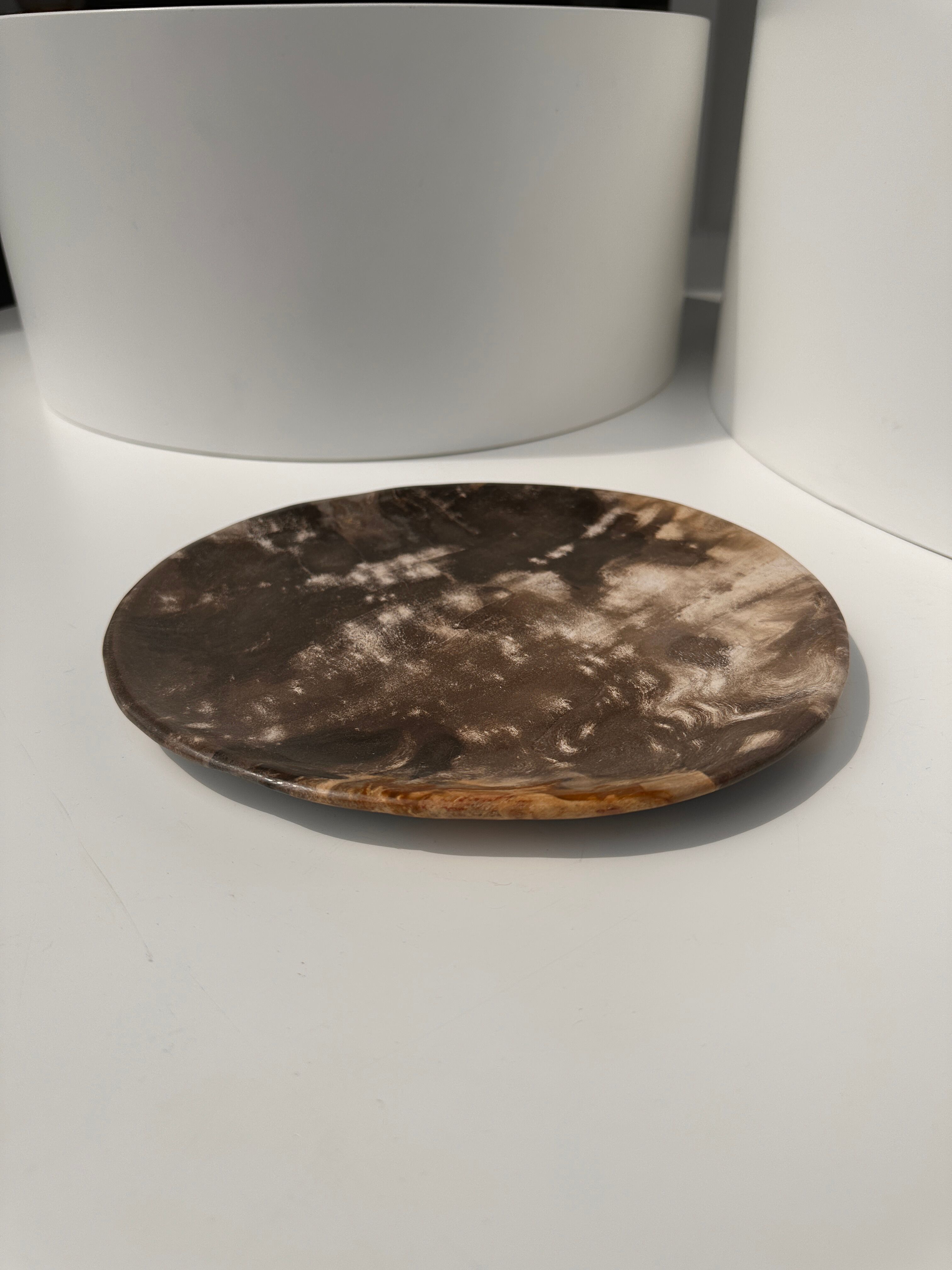 Dish in petrified wood