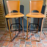 Bar stools covered in leather