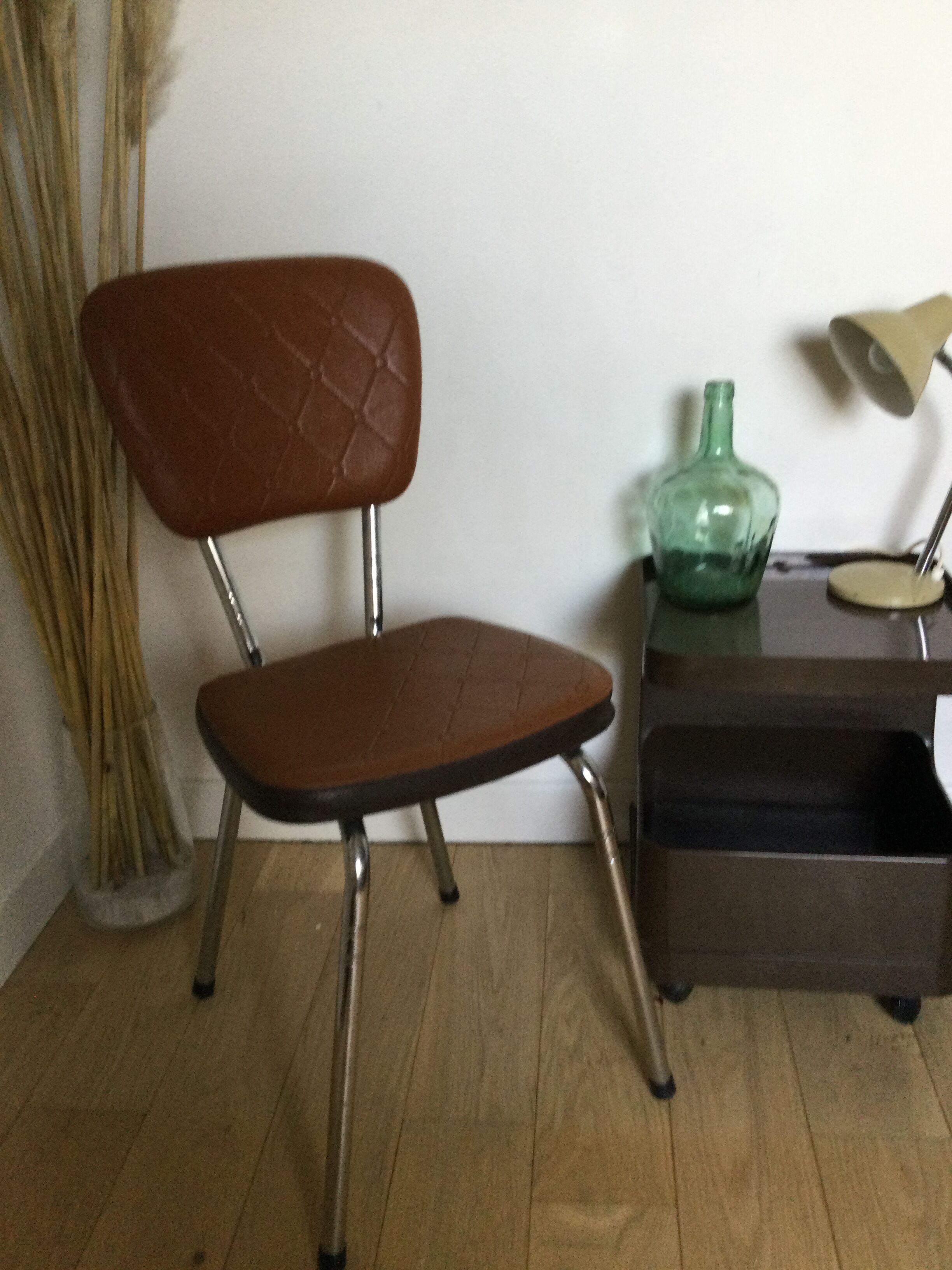 Vintage chrome and skai chairs