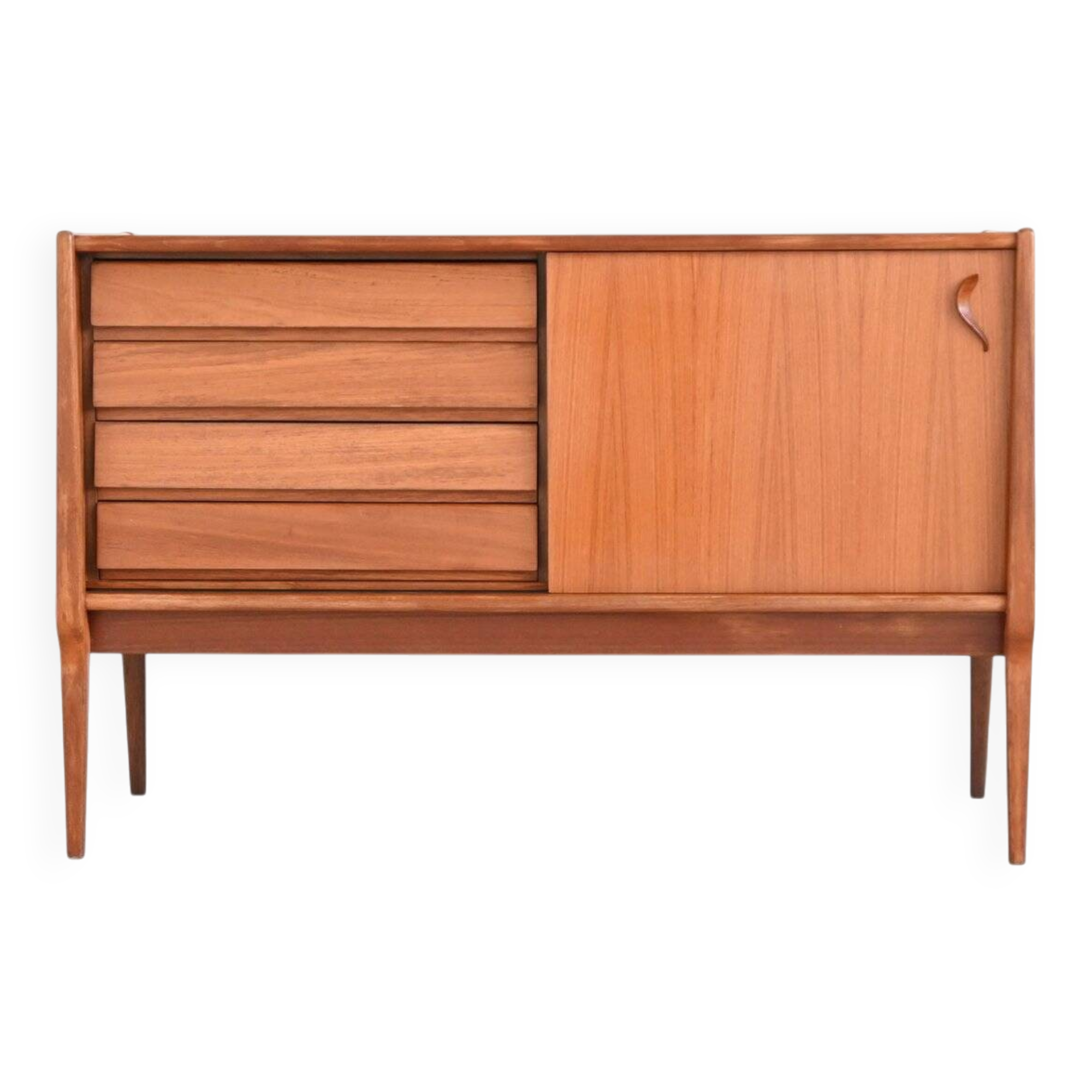 Bosteels Meubelen unique small sideboard in walnut Belgium 1970