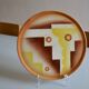 Art deco ceramic dish with geometric decor